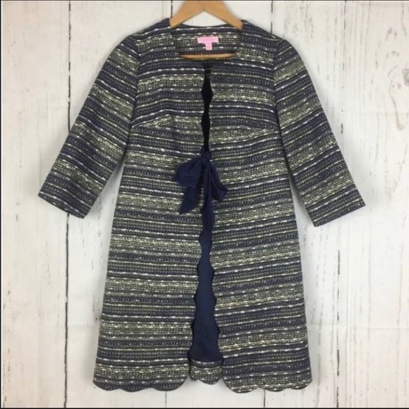 Lilly Pulitzer True Navy Harris Boucle Jacket XS - Picture 2 of 8
